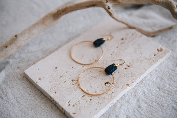LEATHER HOOP EARRINGS