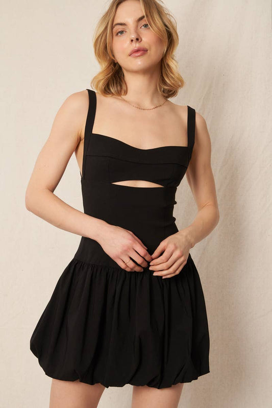 SLEEVELESS BUBBLE BALLOON MINI DRESS