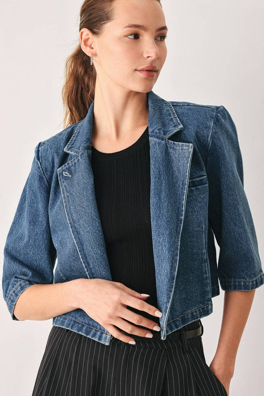 DENIM CROP JACKET