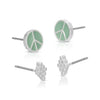PEACE + DIAMOND 2PK STUDS SILVER
