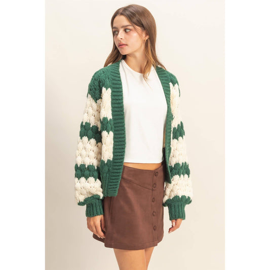 SCALLOP KNIT CARDIGAN