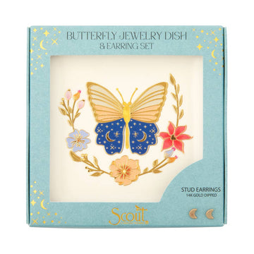 BUTTERFLY DISH & STUD SET