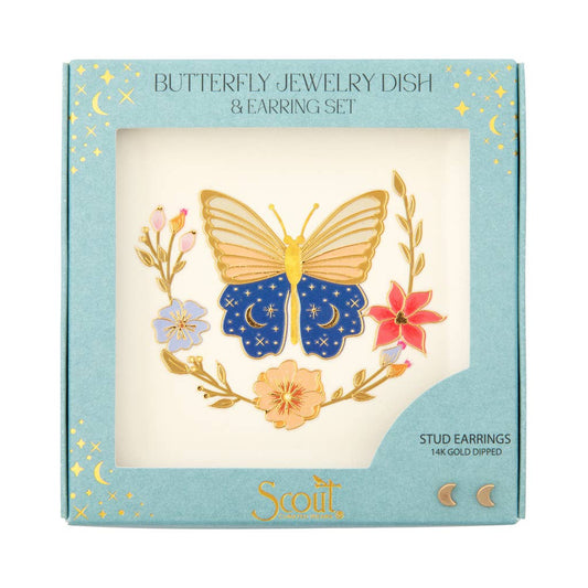 BUTTERFLY DISH & STUD SET
