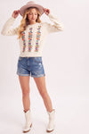 VINTAGE FLORAL KNIT SWEATER