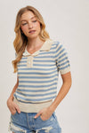 STRIPED CONTRAST KNIT POLO