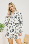 LINE DOODLE BUTTON DOWN SHIRT