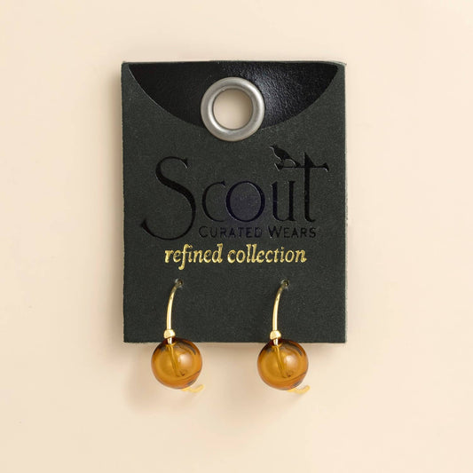 GLASS TOPAZ GOLD EARRINGS