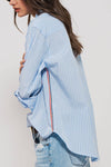 STRIPED TWILL BUTTON SHIRT