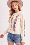 VINTAGE FLORAL KNIT SWEATER