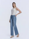 SLANT SIDE SEAM FLARE JEANS