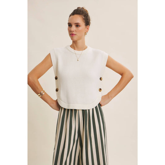SIDE BUTTON SWEATER VEST