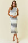 STRIPE STRETCH LACE DRESS