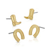 BOOTS + HORSESHOE 2PK STUDS
