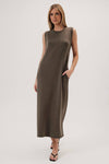 ROUND NECK SLEEVELESS MAXI DRESS