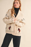 HORSE KNIT SWEATER CARDIGAN