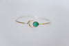 GEMSTONE SUN AND MOON OPEN BRASS BANGLE BRACELET