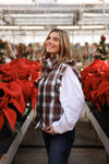 SCOTTIE PLAID VEST WITH RUFFLE