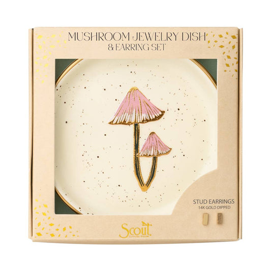 MUSHROOM DISH & STUD SET