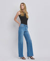 HIGH RISE MEDIUM WASH WIDE JEANS