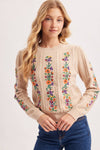 VINTAGE FLORAL KNIT SWEATER