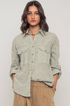 PINSTRIPE BUTTON-UP