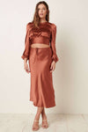 SATIN MIDI SKIRT