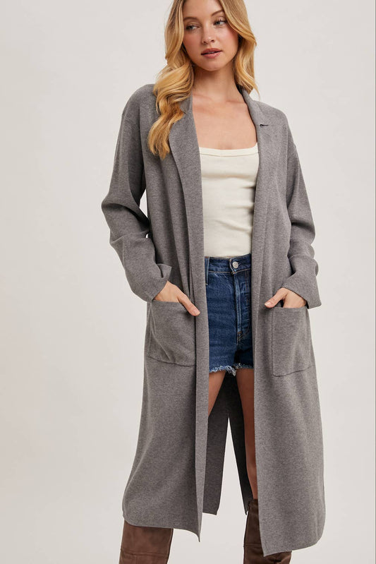 OPEN FRONT OVERSIZED LONG CARDIGAN