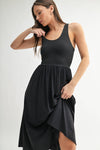 BREEZE EASE RIB TANK MIDI DRESS