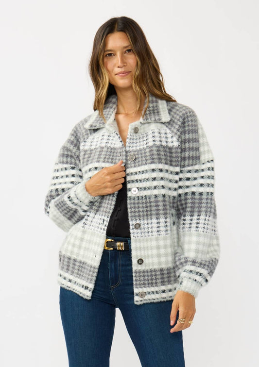 PLAID BOMBER COATIGAN