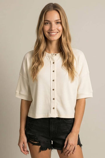 CARDIGAN BOXY KNIT TOP