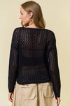 V-NECK OPEN KNIT SWEATER