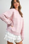 CHECKERED KNIT SWEATER