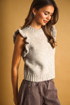 RUFFLE SLEEVE SWEATER
