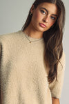 FAUX-FUR CROPPED SWEATER
