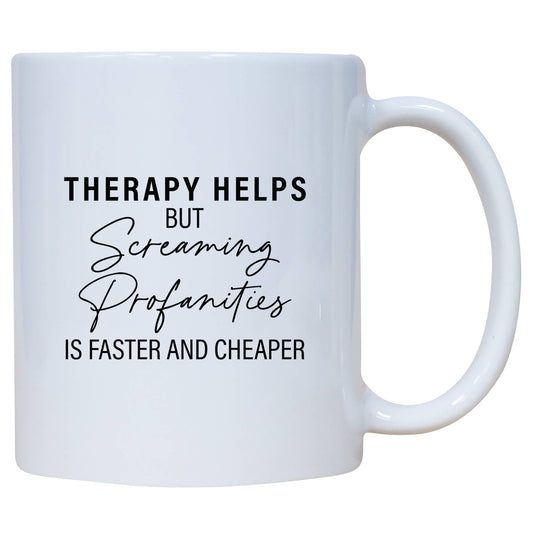 SCREAMING PROFANITIES IS FASTER MUG