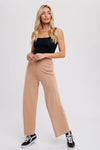 LATTE KNITTED WIDE LEG PANTS
