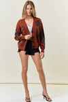 TIGER PRINTED SWEATER CARDIGAN