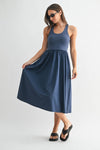 BREEZE EASE RIB TANK MIDI DRESS