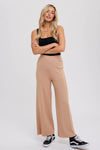 LATTE KNITTED WIDE LEG PANTS