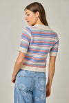 CROCHET STRIPE KNIT TOP