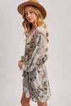 BUBBLE SLEEVED  MINI DRESS