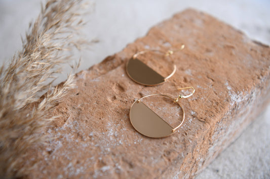 GOLD PLATED HALF MOON HOOPS