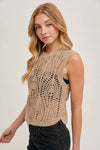 SHEER CROCHET VEST TOP