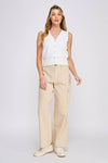 POINTELLE KNIT BUTTON UP