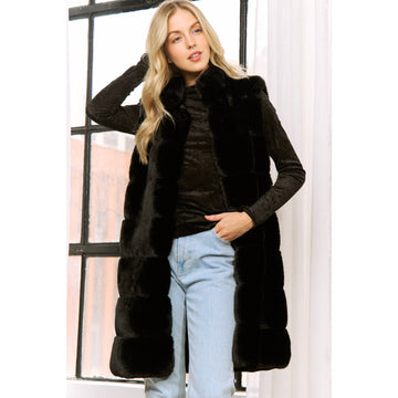 LONG FURRY PUFFER VEST