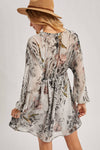 BUBBLE SLEEVED  MINI DRESS
