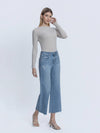 RAW HEM CROP WIDE JEANS