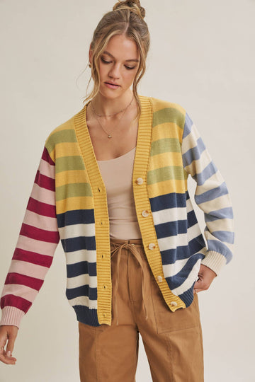 MULTI STRIPE CARDIGAN