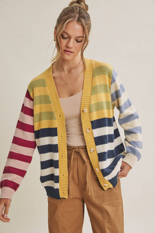 MULTI STRIPE CARDIGAN