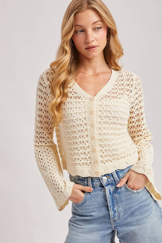OPEN-KNIT CROCHET CARDIGAN